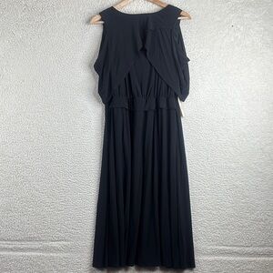 NWT Kiyonna Womens Black Cold Shoulder Midi Dress